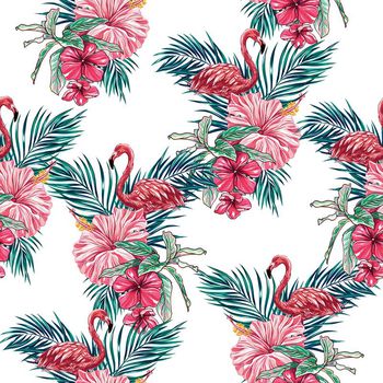 640418-烈火鸟热带棕树叶