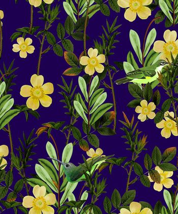 植物印花华亿平台图片