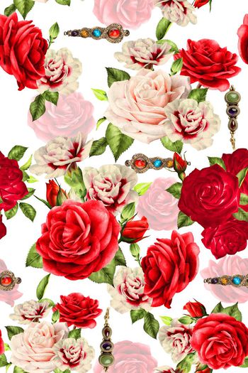 手绘花卉印花华亿平台图片