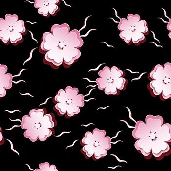 640503-立体浮雕花朵黑