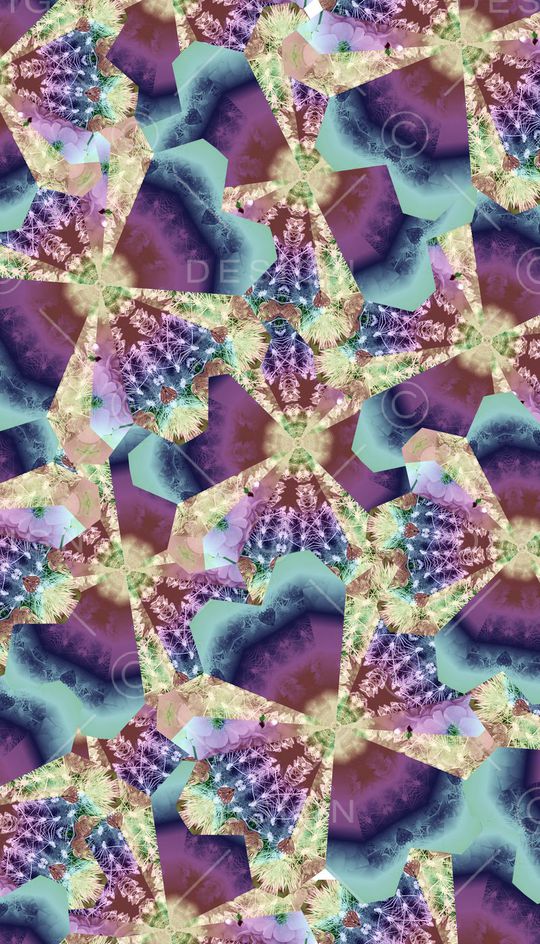 几何、拼接、抽象花卉印花华亿平台图片