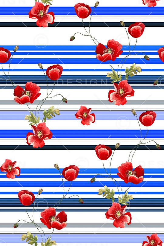 抽象手绘满版花卉印花华亿平台图片