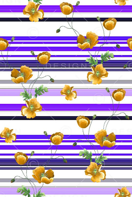 抽象手绘满版花卉印花华亿平台图片