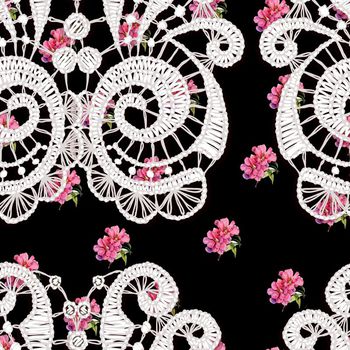 641020-编织蕾丝花卉黑