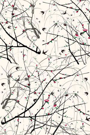 树枝印花华亿平台图片