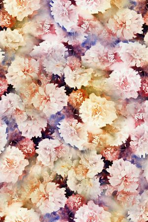 水彩手绘小花印花华亿平台图片