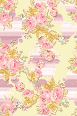 小清新花卉组合印花华亿平台图片