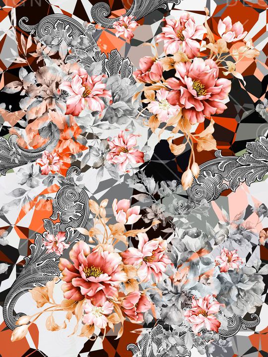 花卉印花华亿平台图片