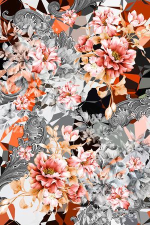 花卉印花华亿平台图片