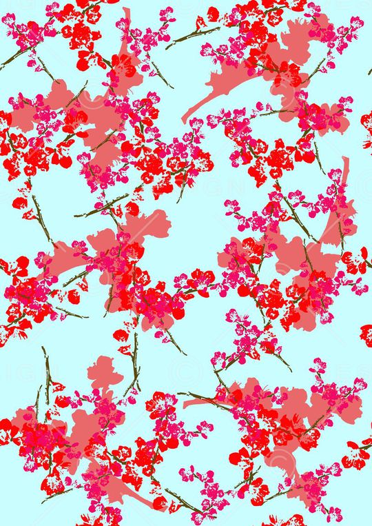 梅花小碎花印花华亿平台图片