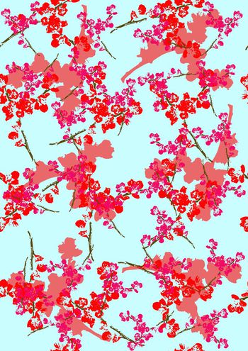 梅花小碎花印花华亿平台图片