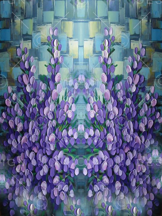 复古、油画、紫花印花华亿平台图片