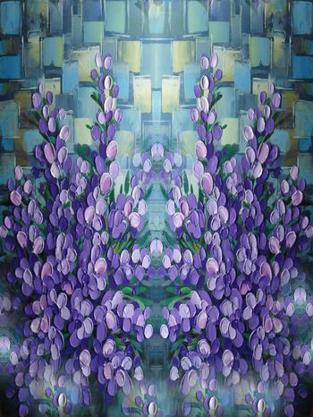 复古、油画、紫花印花华亿平台图片