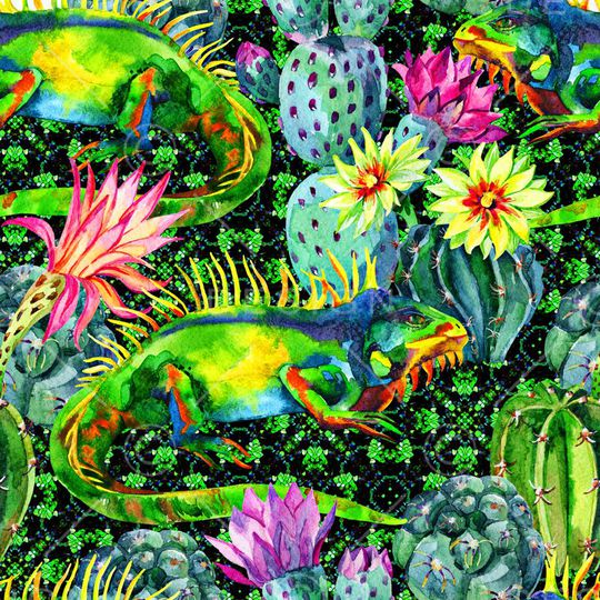 热带动物印花华亿平台图片