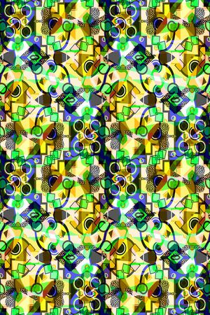 几何彩色图案印花华亿平台图片