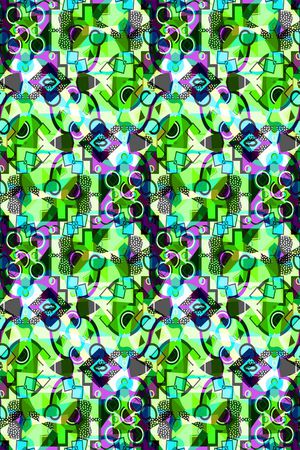 几何彩色图案印花华亿平台图片