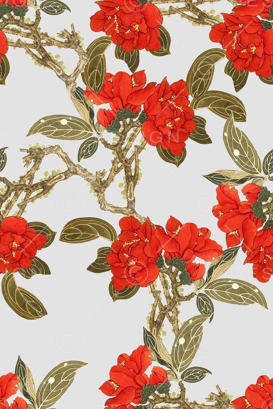 手绘水彩花印花华亿平台图片