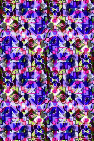 几何彩色图案印花华亿平台图片