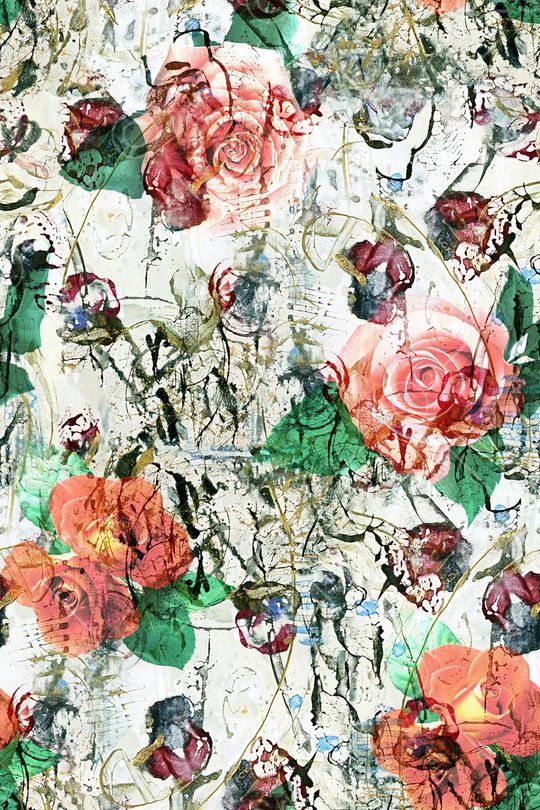 烟雾花卉印花华亿平台图片