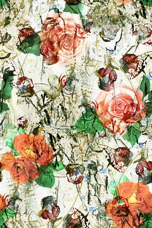 烟雾花卉印花华亿平台图片