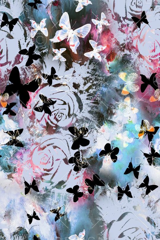 蝴蝶印花华亿平台图片