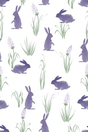 手绘兔子印花华亿平台图片