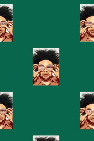 大牌女装创意人像拼贴华亿平台印花华亿平台图片