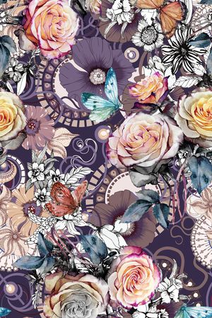 花卉印花华亿平台图片