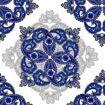 642048-方巾卷草腰果蓝