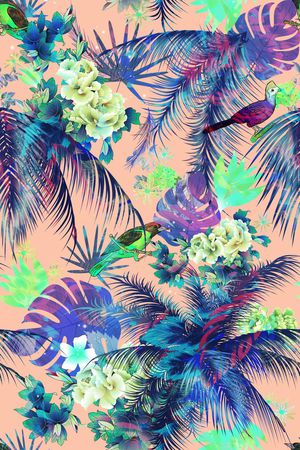 棕榈叶印花华亿平台图片