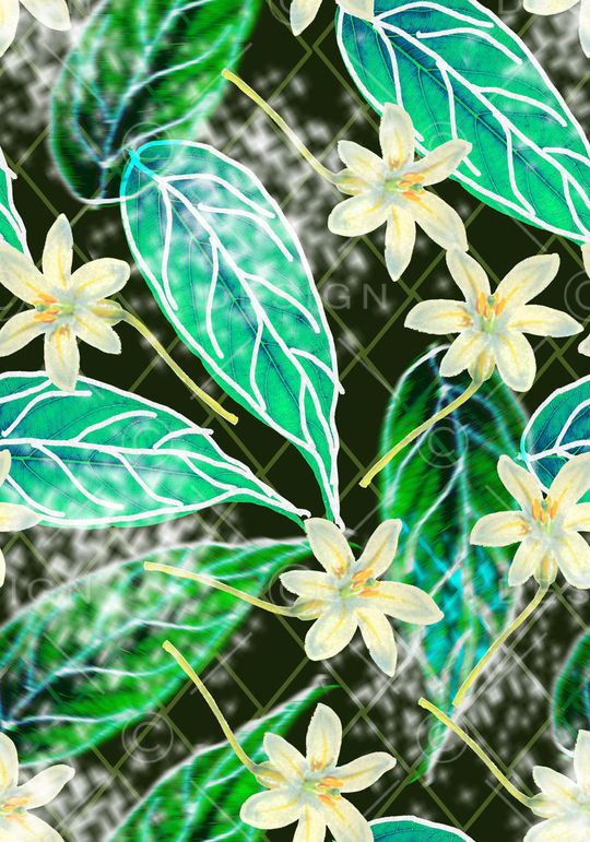 树叶印花华亿平台图片