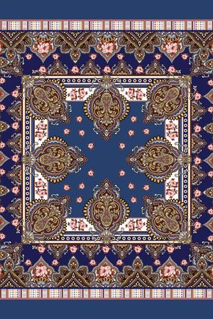 民族风丝巾印花华亿平台图片