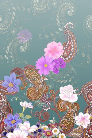 腰果花印花华亿平台图片