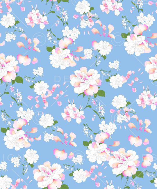 水彩手绘花卉印花华亿平台图片