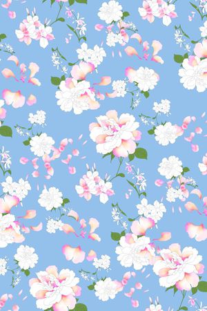 水彩手绘花卉印花华亿平台图片