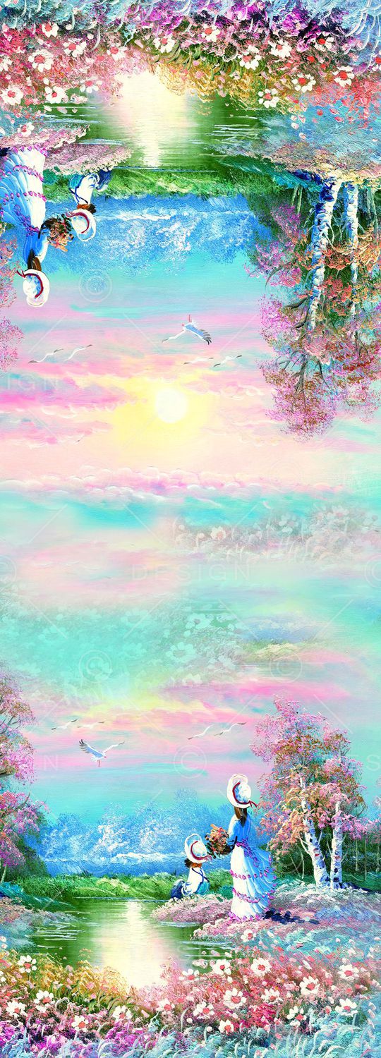 水墨油画风景印花华亿平台图片