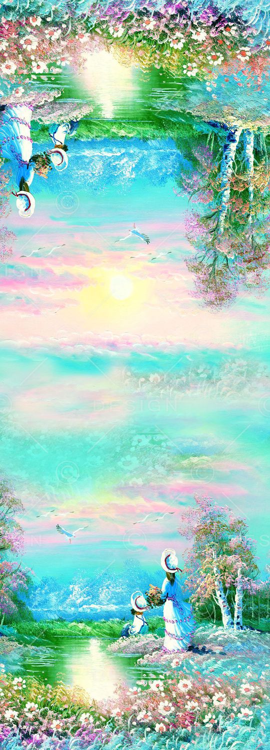 水墨油画风景印花华亿平台图片