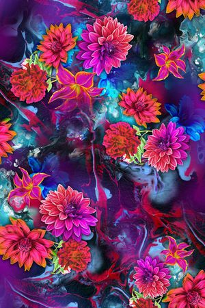 花卉印花华亿平台图片