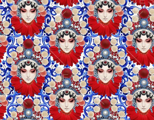 中国风印花华亿平台图片