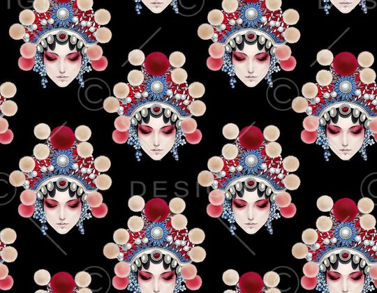 中国风印花华亿平台图片