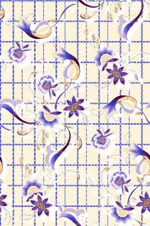 抽象手绘满版中国风印花华亿平台图片