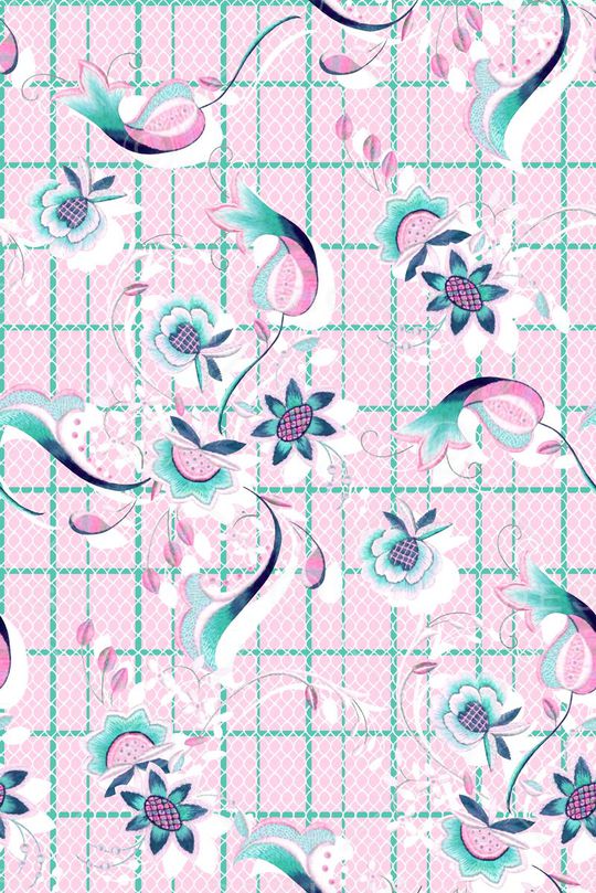 抽象手绘满版中国风印花华亿平台图片