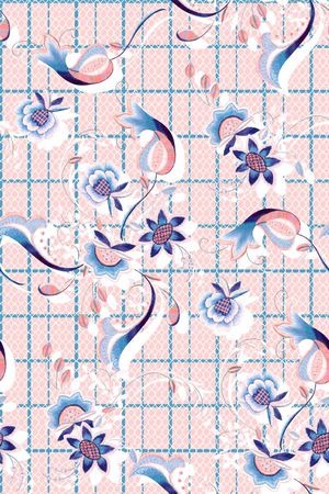 抽象手绘满版中国风印花华亿平台图片