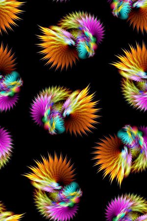 时尚潮流彩绘几何分形数码印花印花华亿平台图片