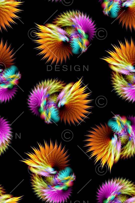 时尚潮流彩绘几何分形数码印花印花华亿平台图片