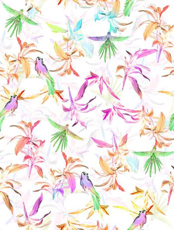 642964-巴西风热带鹦鹉植物