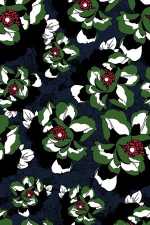 撞色色块大花印花华亿平台图片