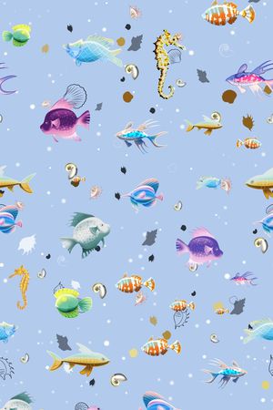 热带鱼印花华亿平台图片