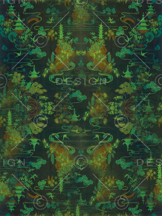 复古、手绘、风景印花华亿平台图片