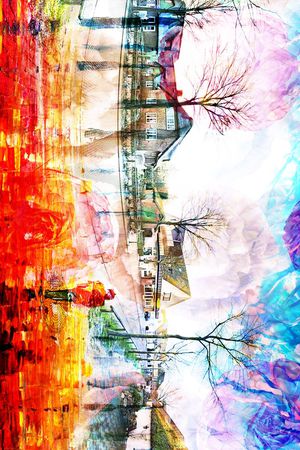 长巾花卉印花华亿平台图片